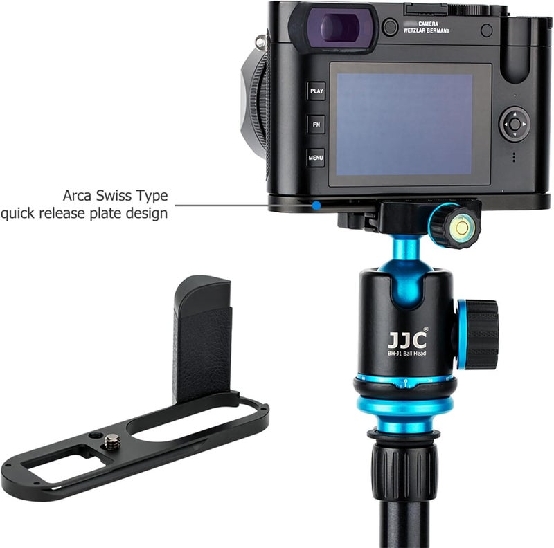 JJC Solid Metal Hand Grip Secure L Bracket Holder for Leica Q2 Digital Camera, Anti Slip Q2 Handgrip with Arca Swiss Type Quick Release Tripod Mount, No Blocking to Battery & Memory Card Compartment - Image 4